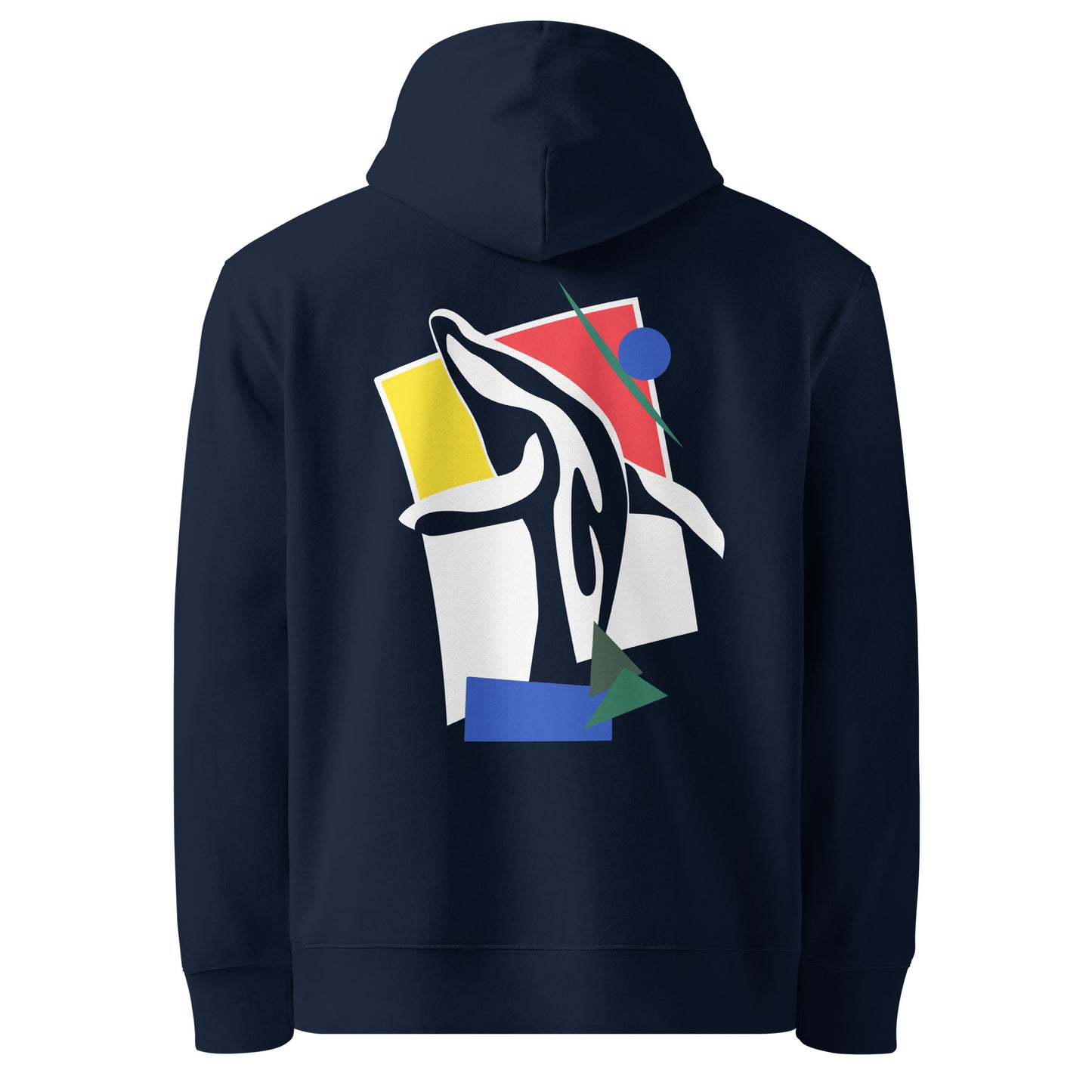 Navy hoodie back with large print
