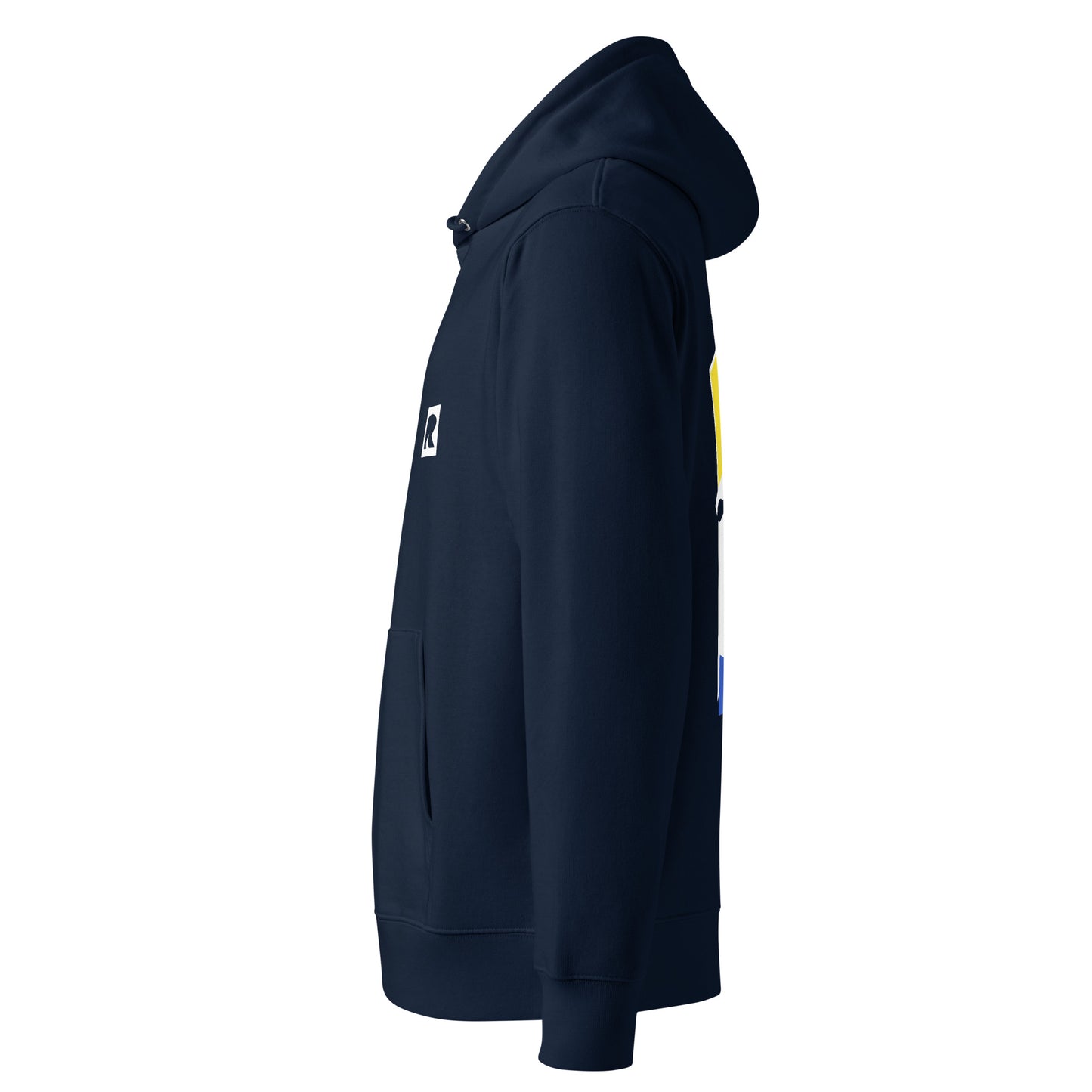 Navy hoodie side