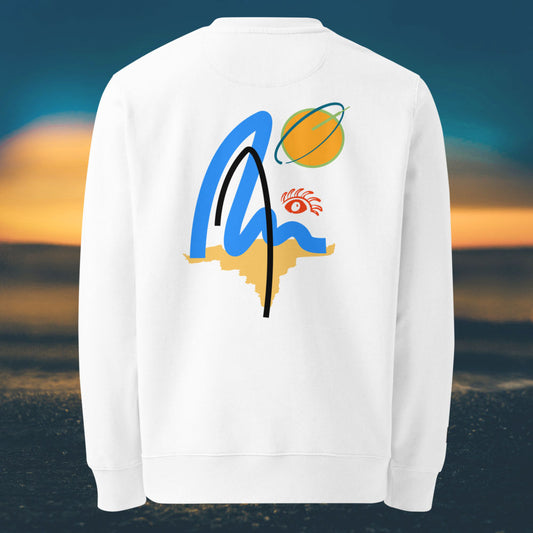 "Surf God" - Eco Sweatshirt - Unisex - White