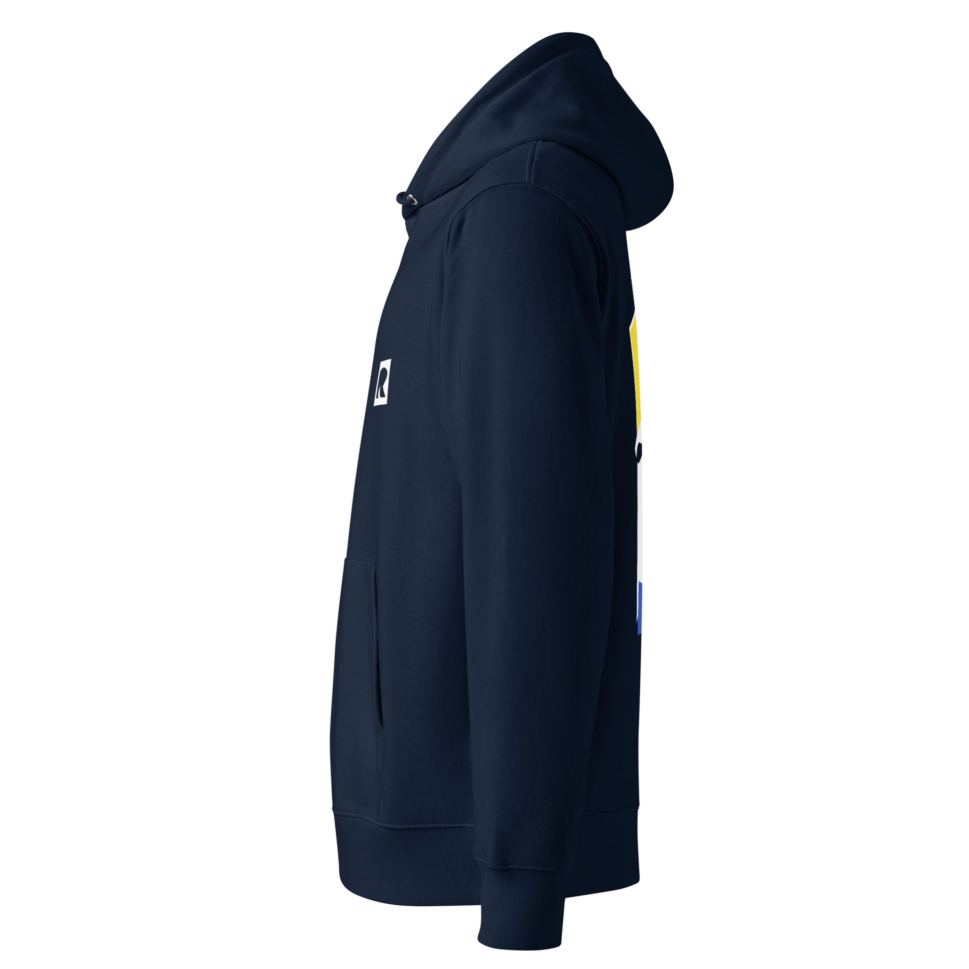 Navy hoodie side
