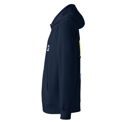 Navy hoodie side